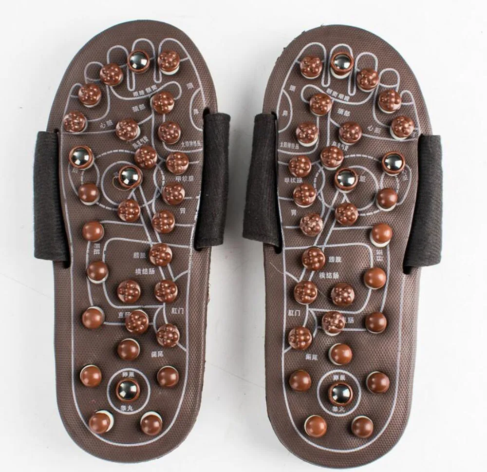 Zapatillas de masaje de terapia magnética para hombres y mujeres, zapatos de masaje de pies plantar de jade, masaje antideslizante para interiores y