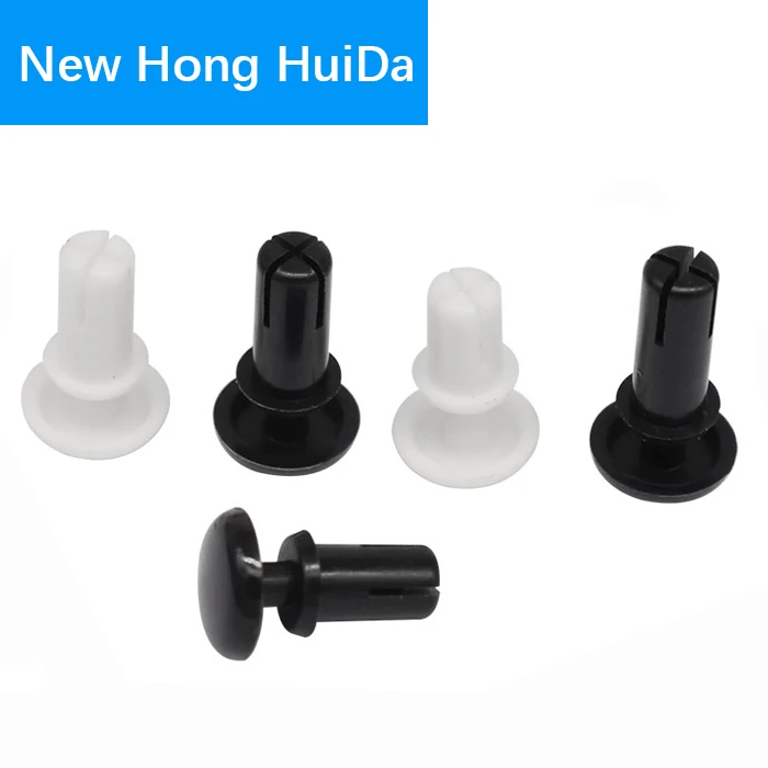 2/2.7/3.1/3.6/4.1/5.1/6.1mm Nylon Plastic R Type Expansion Rivet Nut Buckle Clip PC Board Rivet Fastener Black White