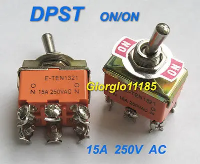 5pcs DPST ON/ON  Industrial Toggle Switches 1321  Double pole single throw