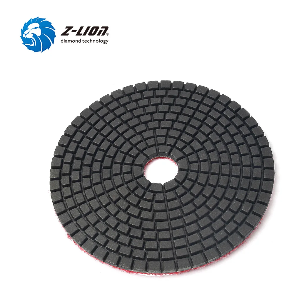 Z-LION 7pcs 5 Inch Diamond Polishing Pad Wet for Granite Marble Concrete Stone Polishing Flexible 125mm Diamond Resin Bond Disc