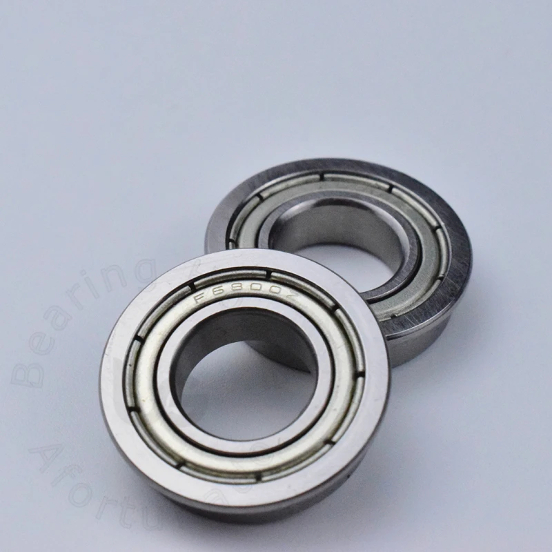 Flange Bearing 10pcs F6800ZZ 10*19(21)*5(mm) chrome steel Metal Sealed High speed Mechanical equipment parts