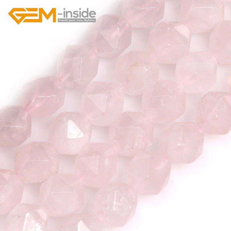 

GEM-inside 8x10mm Faceted Rose Quartzs Beads Natural Stone Beads DIY Loose Beads For Jewelry Making Strand 15" Gift DIY HOT !!