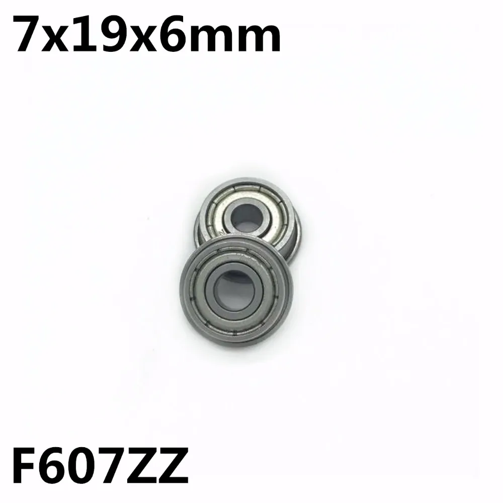 50Pcs F607ZZ 7x19x6 mm Flange Bearings Deep Groove Ball Bearing High Quality F607