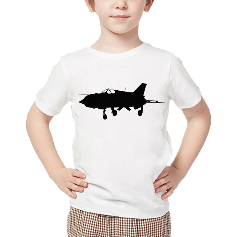 Boys MIG 21 Jet Air Plane Print Funny T shirt Kids Summer Comfortable White Tops Baby Girls Casual T-shirt,HKP4005