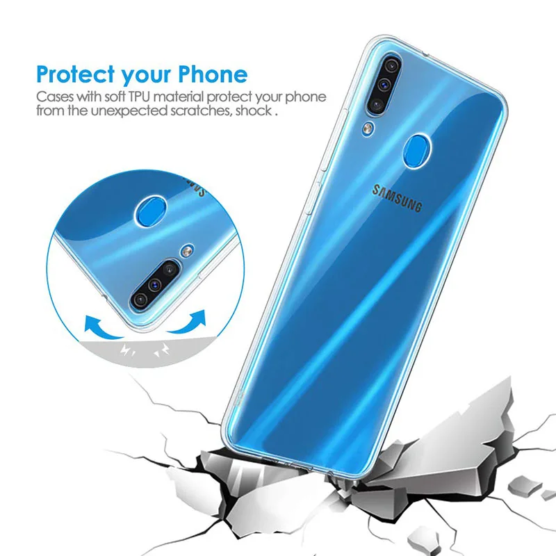 Phone Back Cover for Samsung Galaxy M10 M20 M30 Cases Ultra Thin Slim Soft TPU Crystal Durable Shell Coque Capa M 10 20 30 Funda