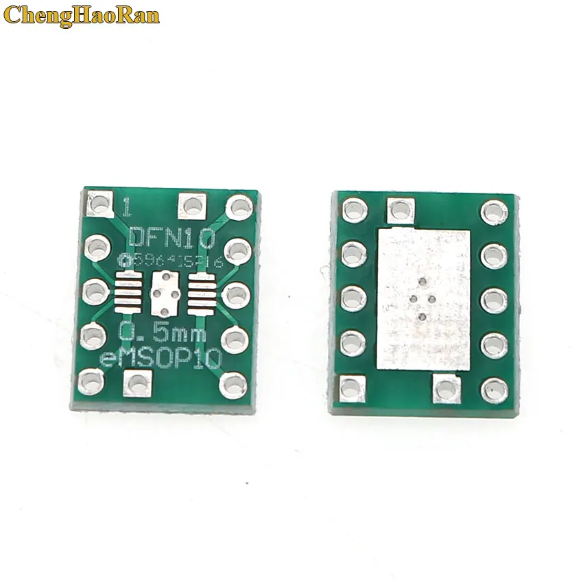 ChengHaoRan 5pcs DFN10 EMSOP10 turn DIP10 0.5MM Pitch With Cooling IC adapter Socket Adapter plate PCB Test board