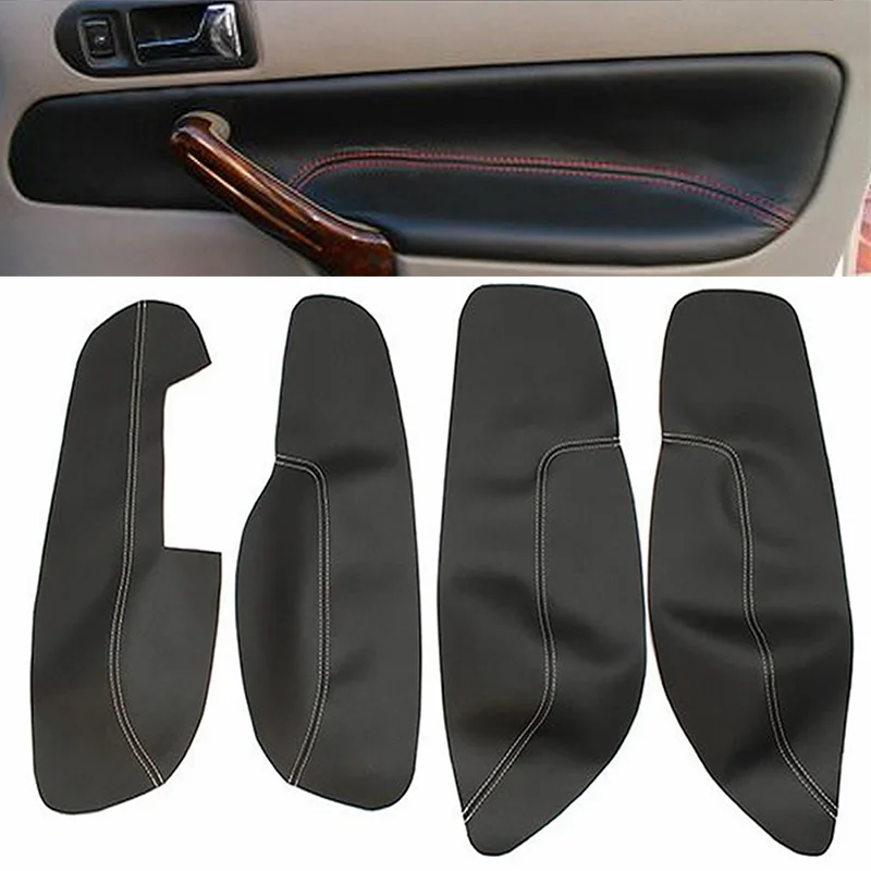 4PCS Car Accessory Protective Interior Door Panel Microfibre Leather Cover For Volkswagen Bora Golf 4 2002 2003 2004 05 06 AB149