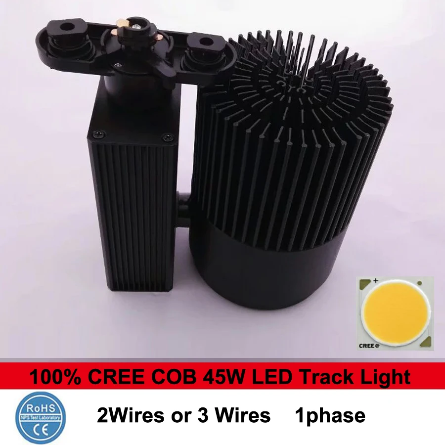 LED 트랙 라이트 COB 모던 스포트라이트 벽 조명, 철도 레일 산업용 주방 의류 신발 상점 램프, 50W