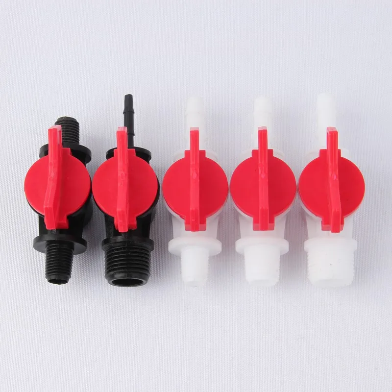 

5pcs 2/8" 3/8" 1/2" Male Thread Pagoda Plastic Hose Ball Valve Liquid Flow Regulate Valve Irrigation Aquarium Pipe Connector