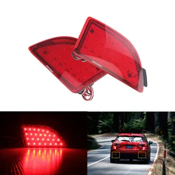 ANGRONG 2x Red Lens LED Rear Bumper Reflector Tail Brake Stop Light For Mazda 3 Axela BM BL 5D Hatchback