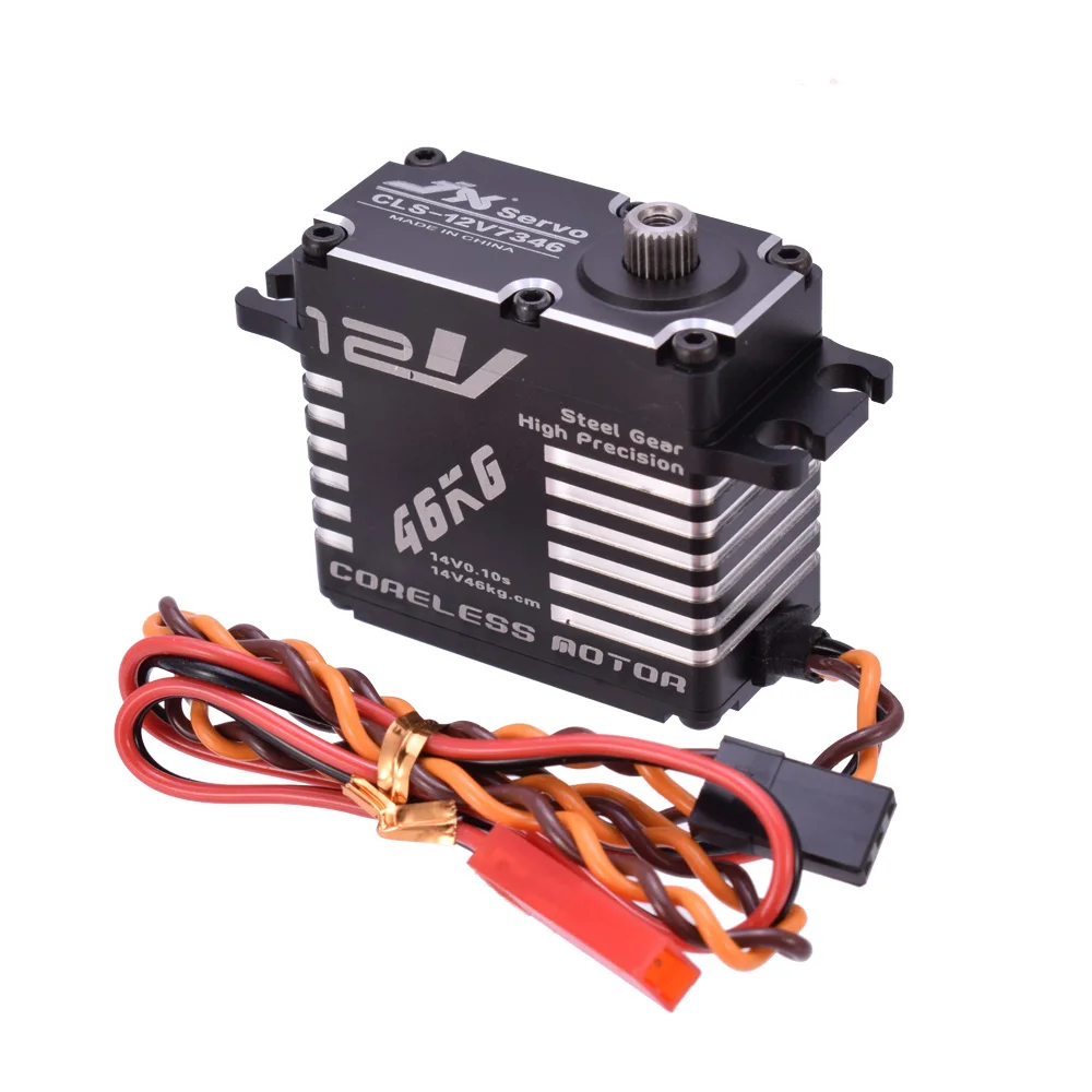 

Hot JX CLS-12V7346 46KG 12V 180 Degrees HV High Precision Steel Gear Digital Coreless Servo CNC Aluminium Shell For RC Robot Car