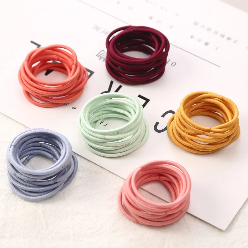 100 Teile/los 3 CM Mädchen Elastische Haar Bänder Gummiband Scrunchies Stirnband Pferdeschwanz Halter Gum Für Haar Kinder Haar Zubehör