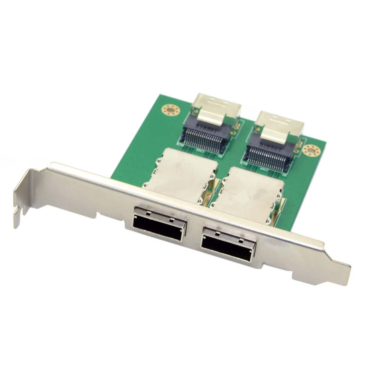 CY Dual Ports Mini SAS SFF-8088 to SAS 36 Pin SFF-8087 PCBA Female Adapter with PCI Bracket