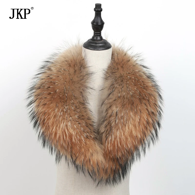 

Fashion Real raccoon fur collar natural Genuine Big Raccoon Fur Collar scarf warp shawl Winter Coat Warm Genuine Fur women Scarf