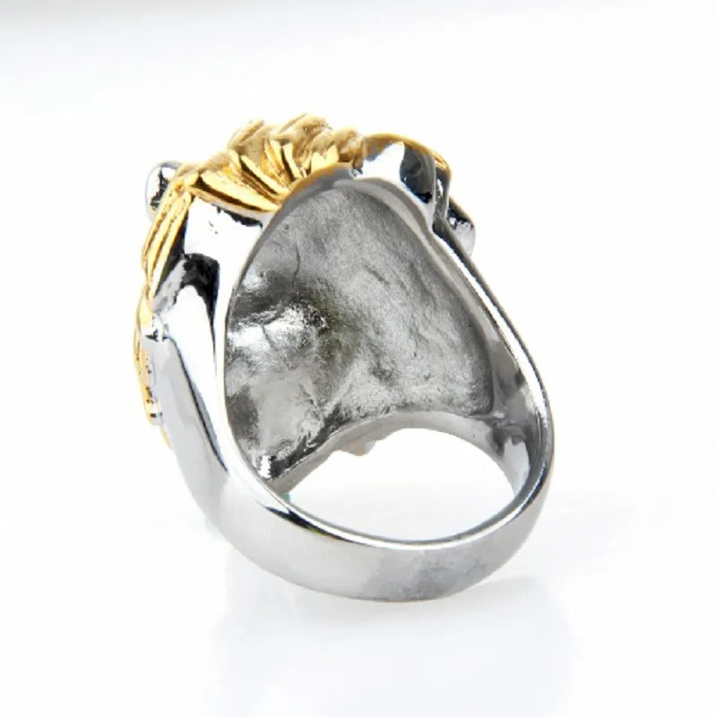 Men \'s Stainless Steel Gloves Titanium Steel Lion Head Ring