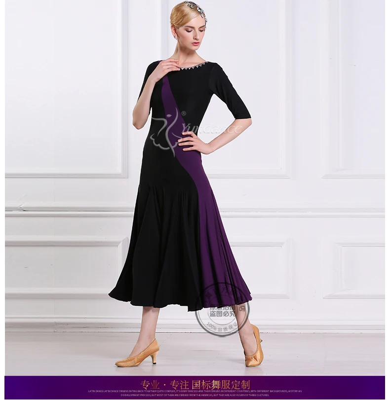 Lady Customized Ballroom Dance Dress Girls Waltz Tango Dancing Dresses Female Standard Flamenco Stage Ballroom Costumes D-0402