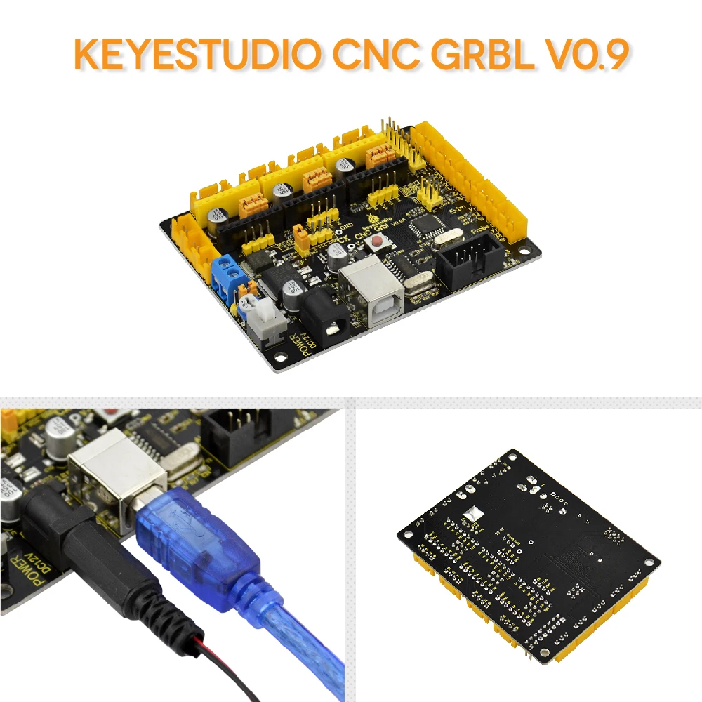 Keyestudio CNC V0.9A board+3pcs 4988 Driver W/Heat Sink + USB cable for arduino CNC/laser engraving machine/writing robots  GRBL