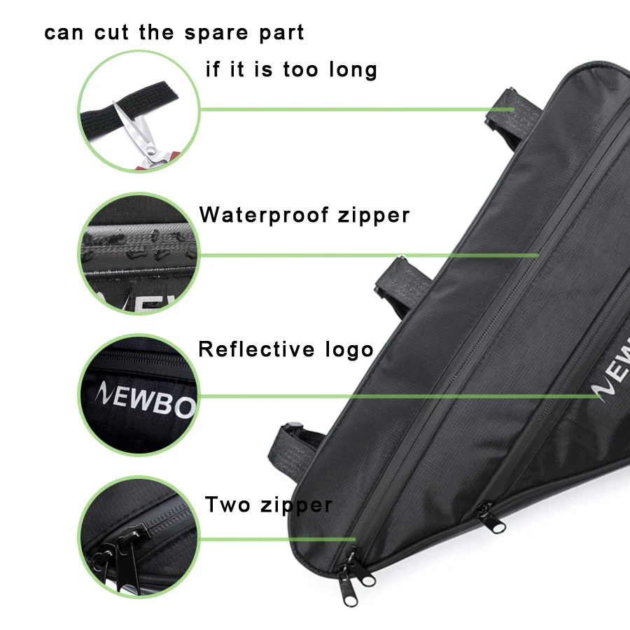 NEWBOLER Large Bicycle Triangle Bag Bike Frame Front Tube Bag Waterproof Cycling Bag Pannier Ebike Tool Bag Accessories XL