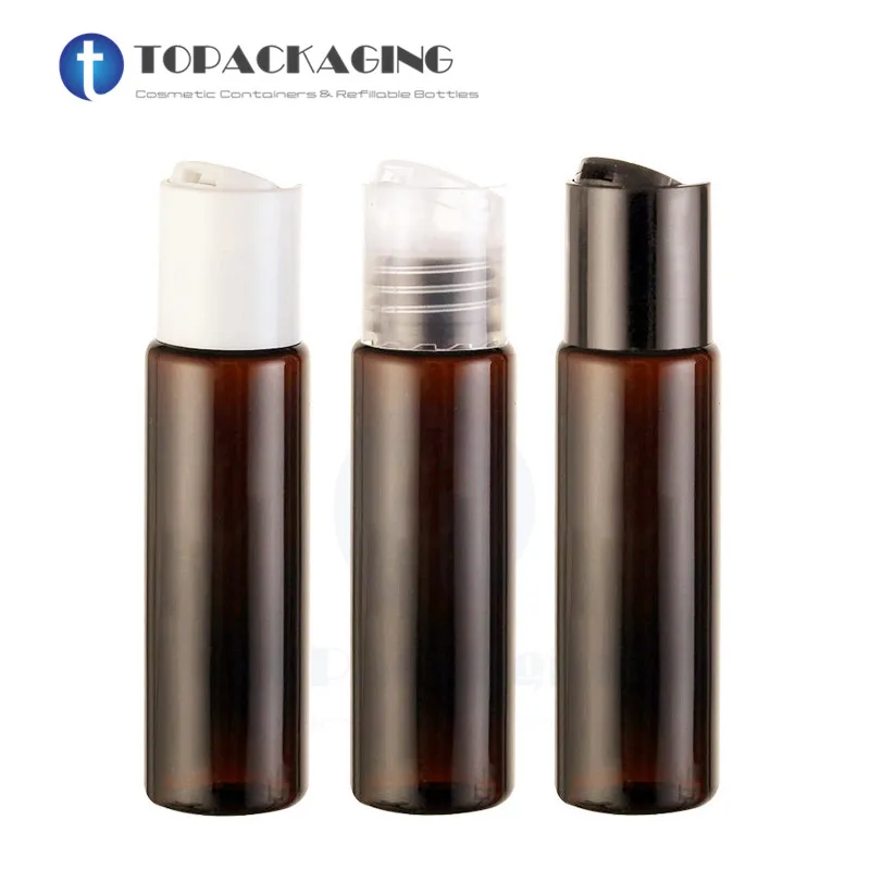 

50PCS*30ML Press Screw Cap Bottle Amber Plastic Cosmetic Container Empty Serum Refillable Sample Shampoo Essential Oil Packing