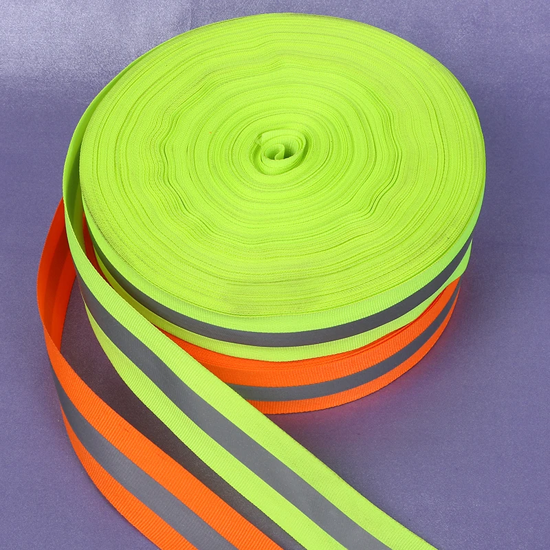 100 Meters Reflective Strips Cloth Reflective Fabric Sewing Tape ,5cm *1.5cm width Reflection Warning ribbon Material