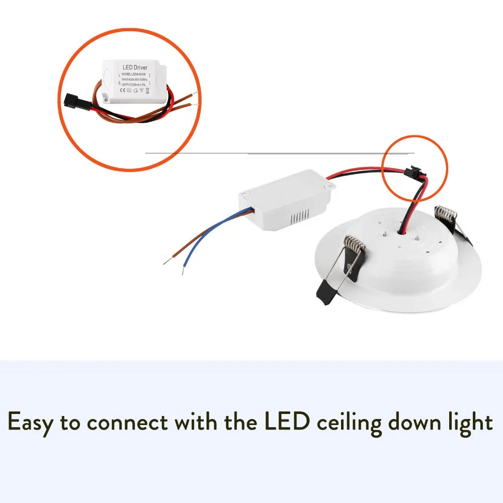 Controlador de corriente constante LED 85-265V 1-3W 4-5W 4-7W 8-12W 18-24W, salida de fuente de alimentación de 300ma, unidad externa para luz