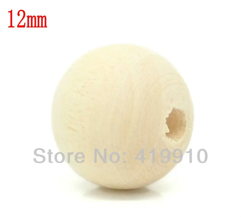 

Free shipping-200PCs Natural Ball Round Wood Spacer Beads 12mm M00466