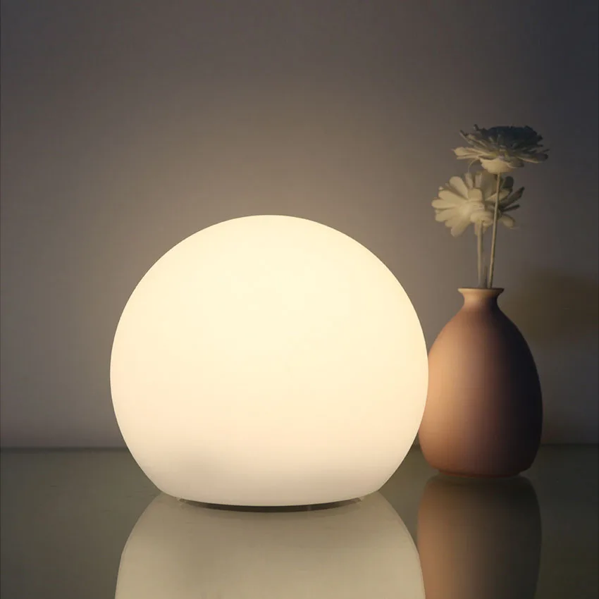 Warm White/RGB LED Sphere Lamp Dia15/20cm Simple Design Warm & Natural LED Table Night Light for Home Baby Bedroom Coffee Bar