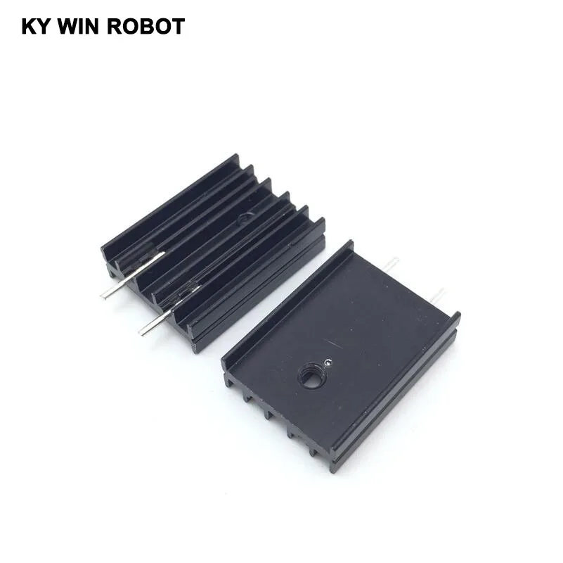 10pcs 19x8x25MM black Aluminium TO-220 Heatsink TO220 Heat Sink Transistor Radiator TO220 Cooler Cooling 25*8*19MM with 2pin