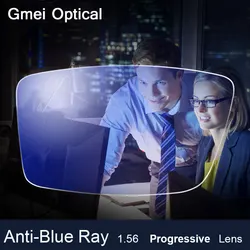 Lentille optique anti-rayons bleus, 1.56, forme libre, contrevenants progressifs, lunettes au-delà des UV, lentille de championnat bleu pour la protection des yeux