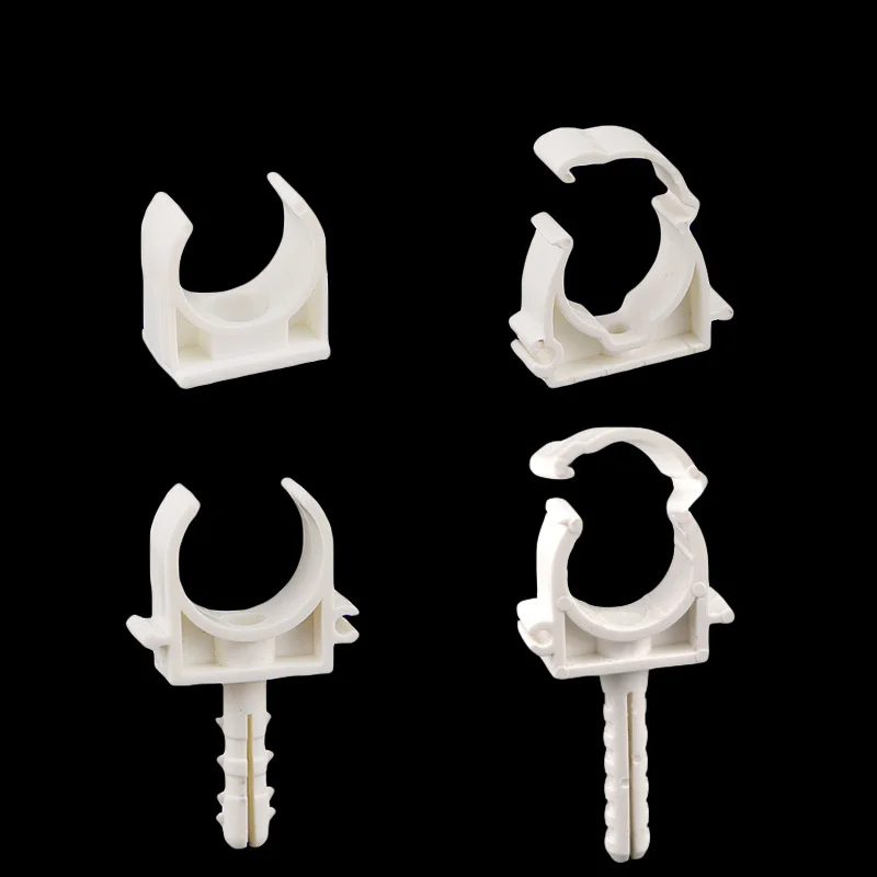 10Pcs/lot Plastic PPR Lock Single U Clamp Holder for 16-32mm Water Pipe Tube PVC Pipe Support Garden Irrigation System Accessory