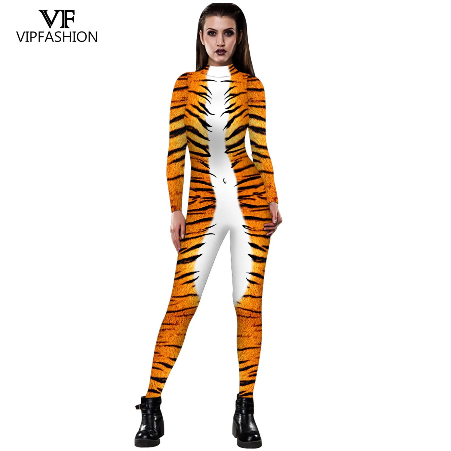 Moda VIP kostiumy na Halloween Leopard 3D drukowanie zwierząt Zentai wąż body kombinezony