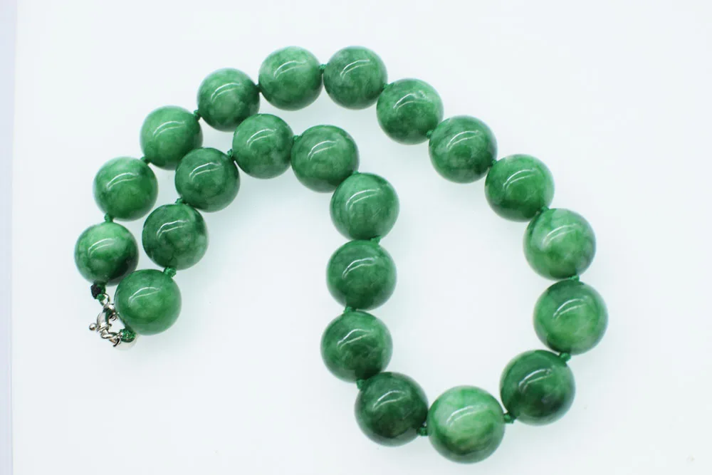 green jade round 10/12/14/16/18mm necklace 17inch  wholesale beads nature FPPJ woman 2018
