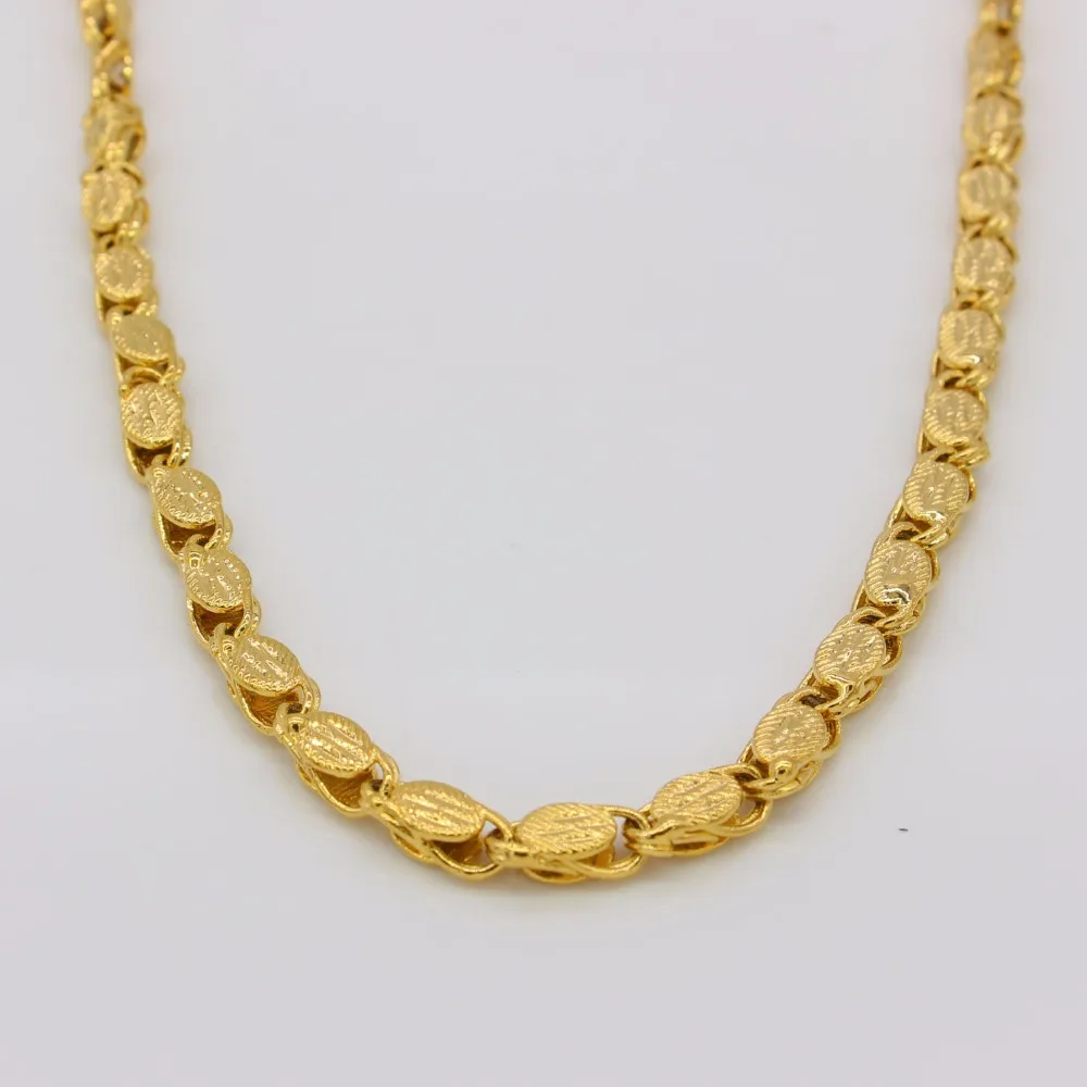 Adixyn Length 60cm Width 7mm,Ethiopian Thick Necklaces Men Women Gold Color/Copper Africa Eritrea Chunky Chain/Dubai/Arab Items