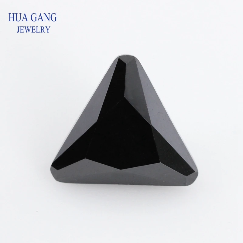 

5A Black Triangle Cut Corner Shape Cubic Zirconia Brilliant Cut Loose CZ Stone Synthetic Gems Beads For Jewelry Size 3x3-10x10mm