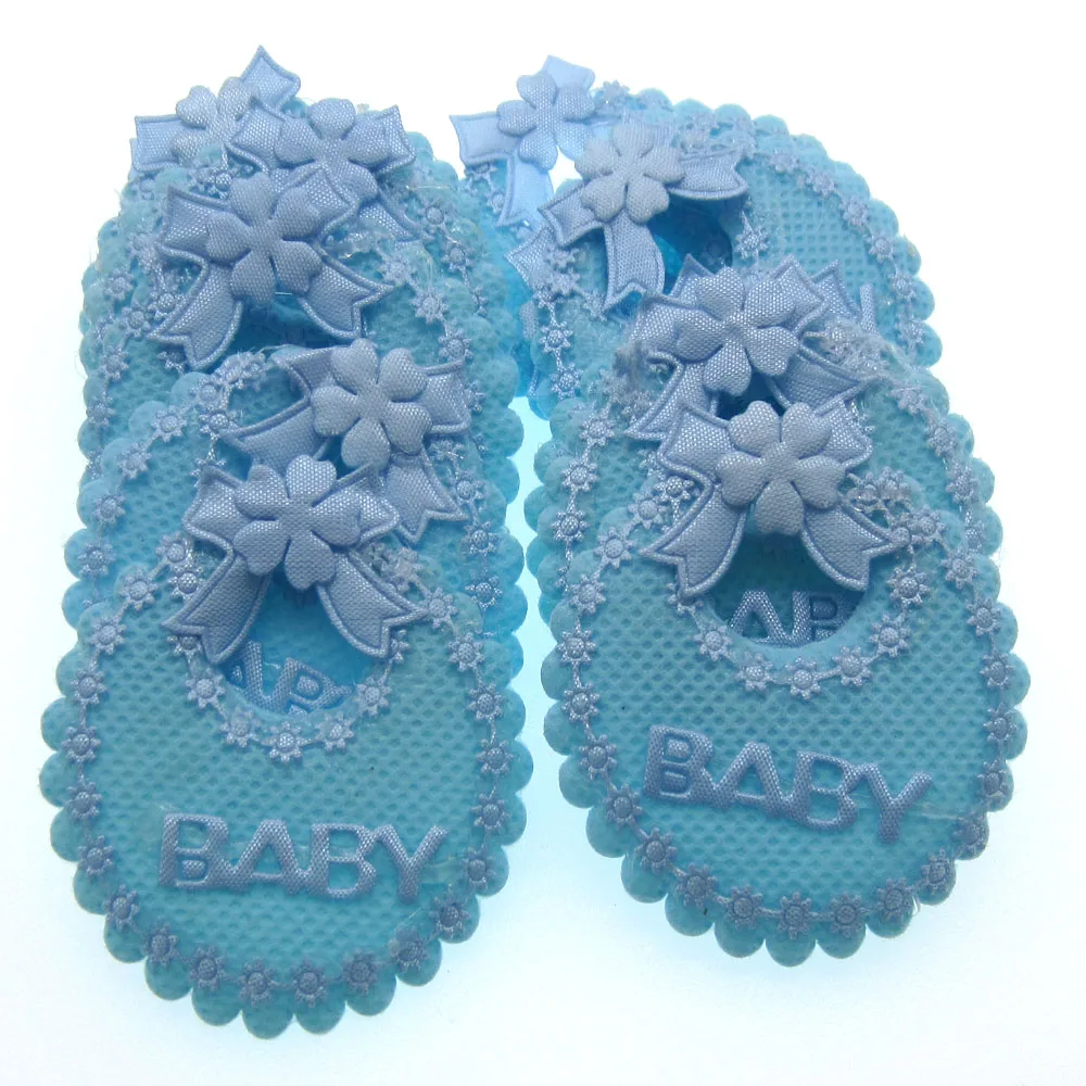 12 pezzi bavaglini in tessuto fatti a mano Applique per Baby Shower battesimo festa decorazioni per la tavola decorazioni 5.0cm