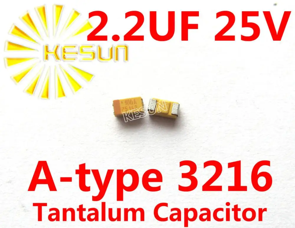 2.2UF 25V A type 1206 3216 225E SMD Tantalum Capacitor Connector  TAJA225K025RNJ x100PCS Free Shipping