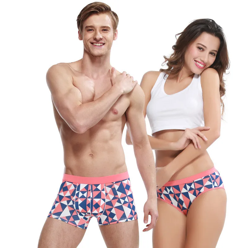 

Fashion Men and Women Cotton Lovers Plaid underwear Cute boxer Shorts Classic Lovers design bottoms Sleeps wear panties