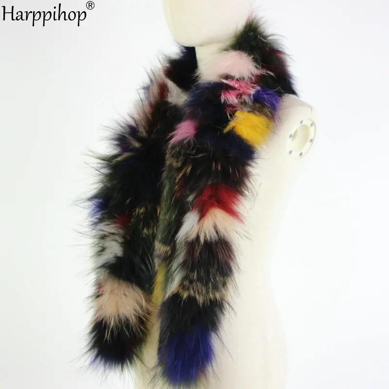 2024 New Women Genuine knitted Fox Fur scarf Real Fur collar Winter Warm Neck Warmers silver fox mixed color scarf 130cm