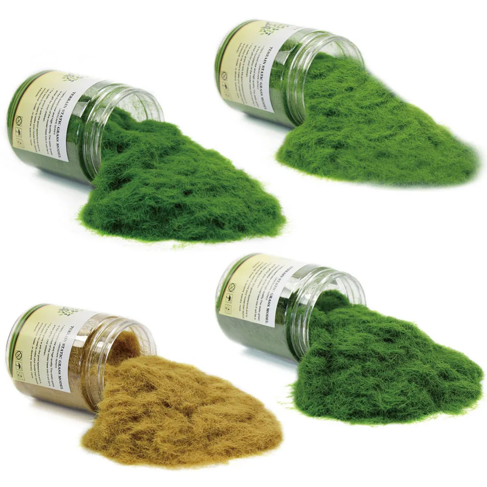 One Bottle 35g 5mm STATIC GRASS Turf Flock Lawn Nylon Grass Powder Green Light Green Dark Green Withered Yellow CFA6