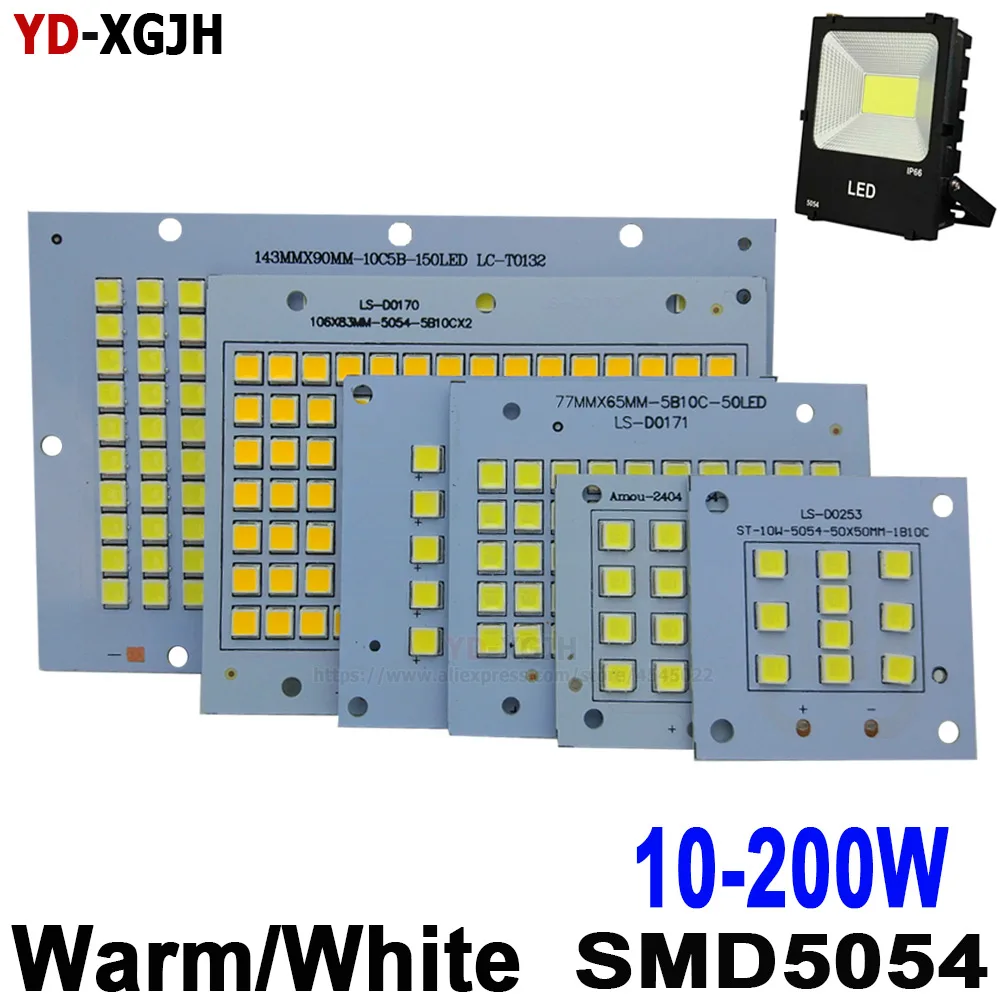 10W 20W 30W 50W 100W 150W 200W SMD 5054 led board 100% Full Power LED Floodlight PCB  Aluminum plate for led floodlight