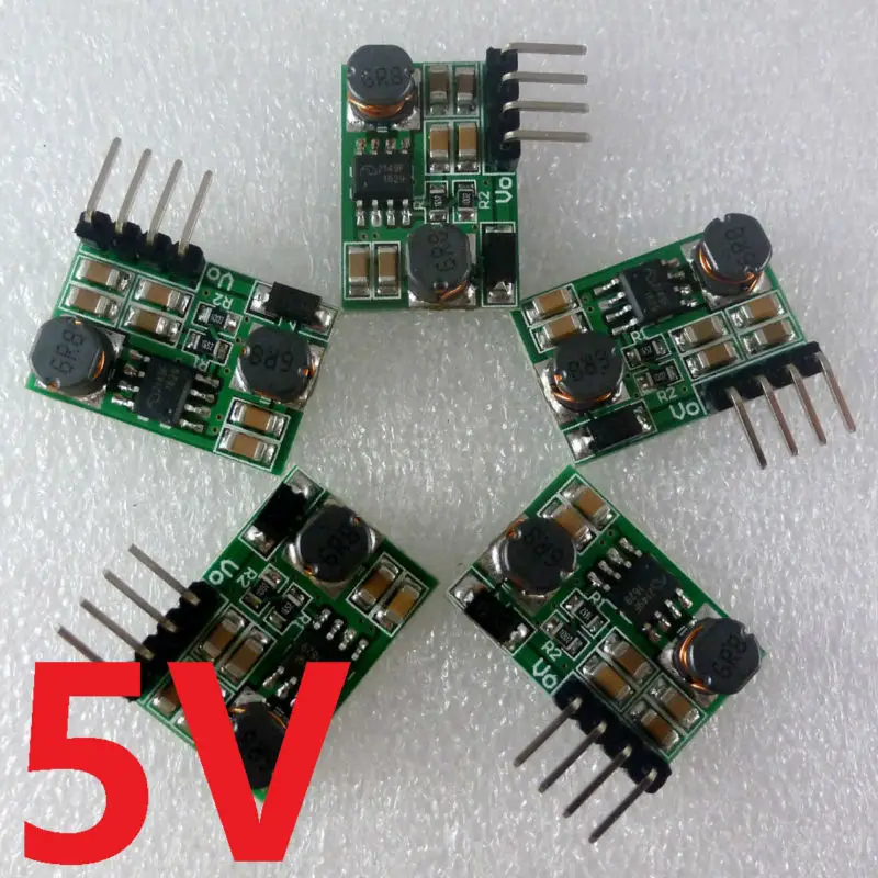 

5 Pcs DC DC 1-6V/3V/3.3V/3.7V to 5V Auto Step-UP & Down Converter Voltage regulator module Board for 18650 DD0603SA_5V