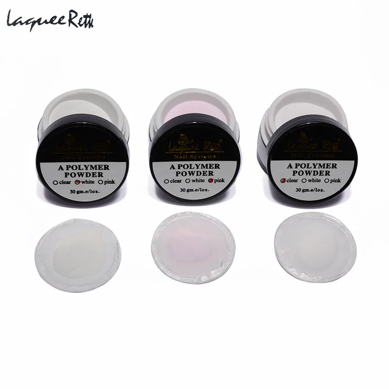 3pcs Imported Nail Carved Acrylic Powder Crystal Acrylic Powder Three Color Pink White Clear French Manicure  Polymer Powder