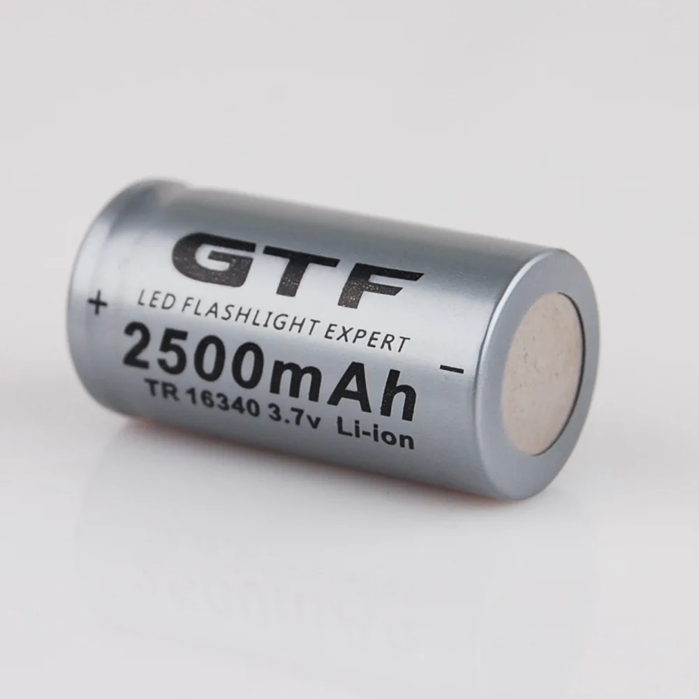 GTF 3.7V 2500mAh litowo-jonowy 16340 akumulator CR123A akumulatory 3.7V CR123 na pióro laserowe LED latarka komórka