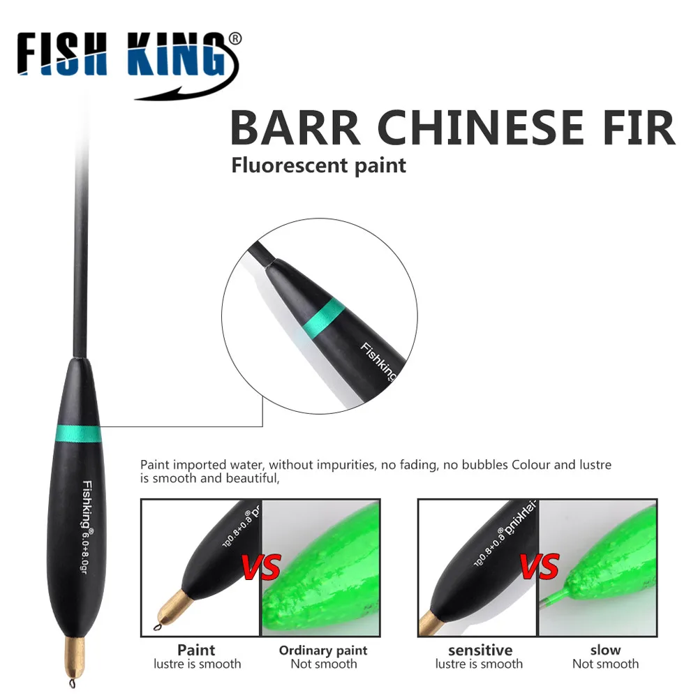 Ryby król 4 sztuk 8g 9g 10g Barguzinsky jodła Bobber Float 24cm-26cm miedzi Ocean skała wędkowanie boja dla Carp Fishing Tackle