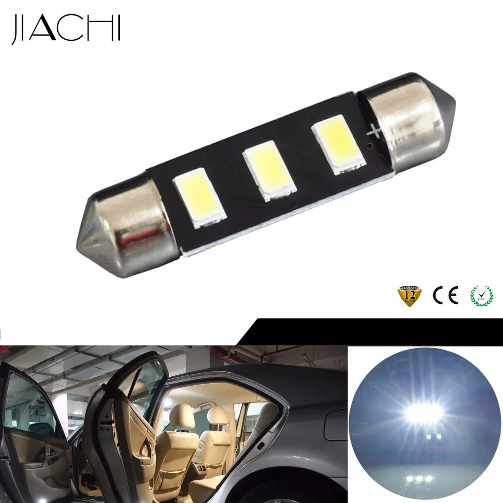 

JIACHI 100PCS Super Bright C5W C10W Led Lamp Bulb Festoon 39MM For Car Reading Interior Dome Light 5630Chip 3SMD White 12V 135LM