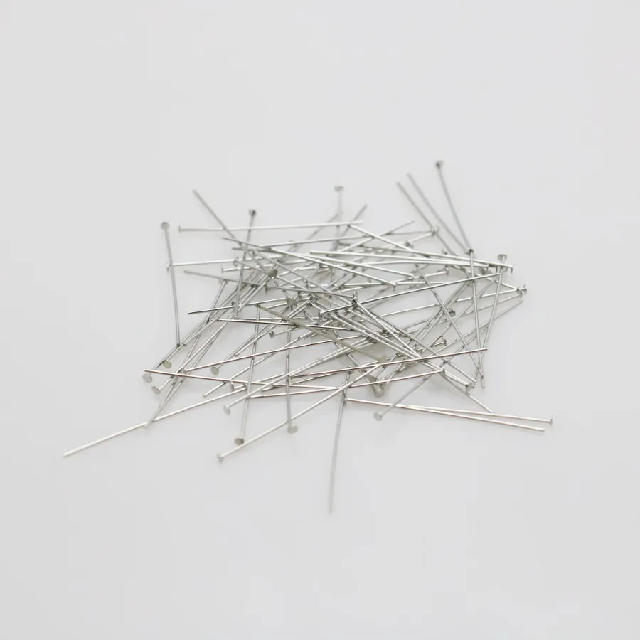 

100PCS Metal Hardware Fittings for Accessory Ornaments Pins Flat needle Silver-plate for Earrings Bracelet Machining parts 35mm