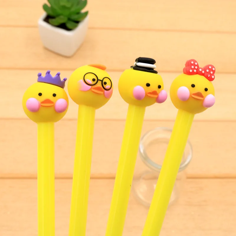 36 Pcs Creative Cartoon Cute Fashion Duck Neutral Pen Black 0.38mm Student Neutral Pen Wholesale Kawaii School Supplies