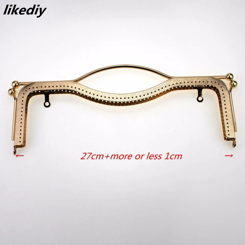 4 Pcs/Lot 27 CM Bronze Silver Gold Black Lips Metal Purse Frame Kiss Clasp Embossing Handle Sewing Bag Part