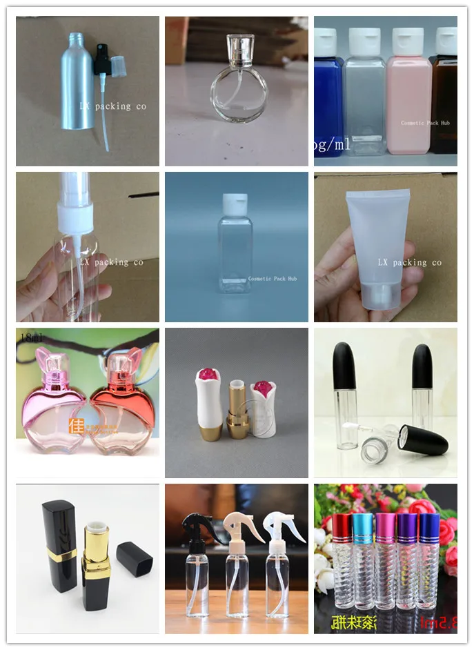 10-250ml plastic Glass Aluminum Bottle jar Lipstick Cream Empty pecking Bottle Samples of cosmetics bottles