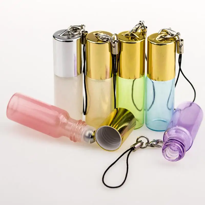 Mini bouteille en verre de 5ml pour tous les jours, avec pendentif, pour huile essentielle, parfum liquide LX7548